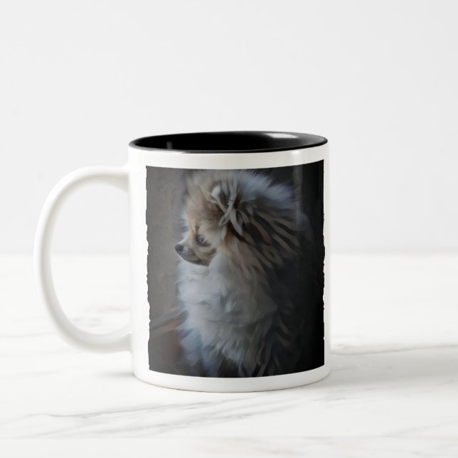 Caneca De Café Em Dois Tons Pomerânia Puppy (Esquerda)