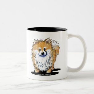 Caneca De Café Em Dois Tons Pomeranian curioso