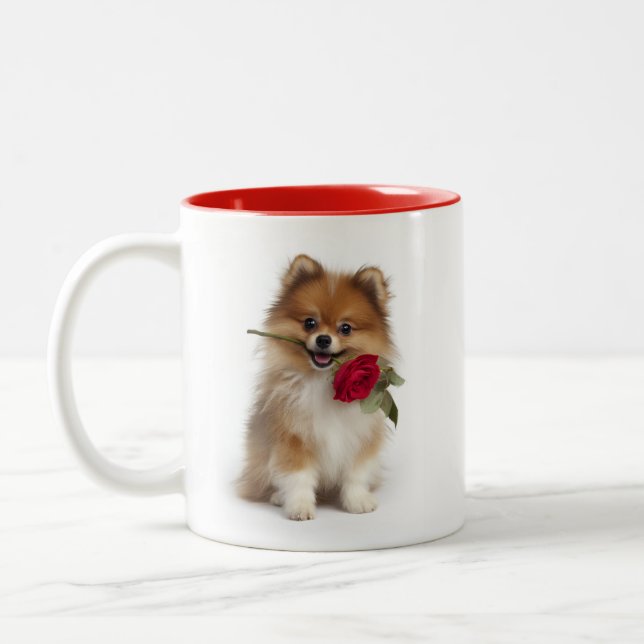 Caneca De Café Em Dois Tons Pomeranian Love (Esquerda)