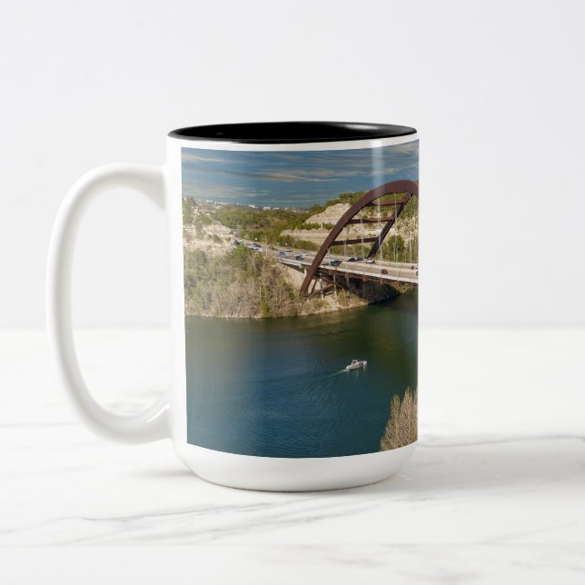 Caneca De Café Em Dois Tons Ponte Austin Hwy 360 Pennyback (Esquerda)