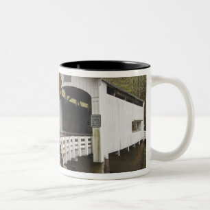 Caneca De Café Em Dois Tons Ponte coberta de Gato Selvagem, Condado de Lane, O