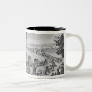 Caneca De Café Em Dois Tons Ponte de Augustus sobre através de Flaminia, pert