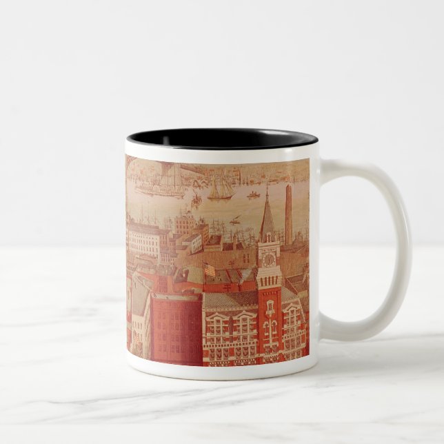 Caneca De Café Em Dois Tons Ponte de Brooklyn, c.1883 (Direita)