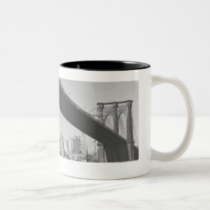 Caneca De Café Em Dois Tons Ponte de Brooklyn e skyline New York de Manhattan