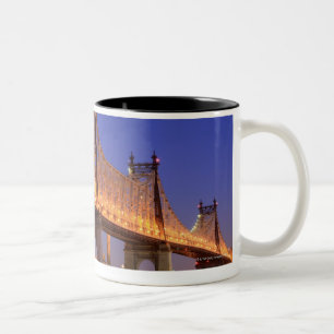 Caneca De Café Em Dois Tons Ponte de Queensboro e o East River