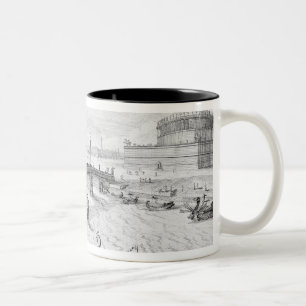 Caneca De Café Em Dois Tons Ponte do mausoléu de Aelius e de Hadrian (Castel