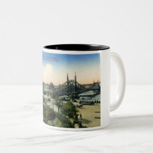 Caneca De Café Em Dois Tons ponte francisco josé budapest hungria vintage