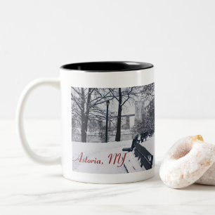 Caneca De Café Em Dois Tons Ponte Hellgate, Astoria, NY Coffee Mug