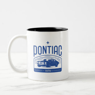 Caneca De Café Em Dois Tons Pontiac 1970 / emblema clássico do carro