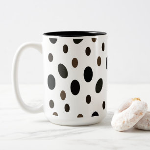 Caneca De Café Em Dois Tons Ponto Preto Marrom