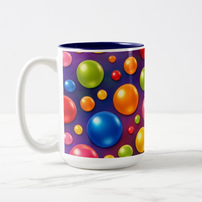 Caneca De Café Em Dois Tons pontos bolados da gália  (Esquerda)