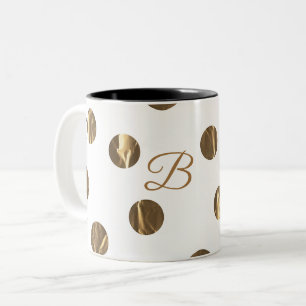 Caneca De Café Em Dois Tons Pontos de Bolha em Bronze Moderno Chic