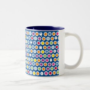 Caneca De Café Em Dois Tons pontos do chanukah