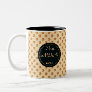 Caneca De Café Em Dois Tons Pontos do ouro da polca. texto