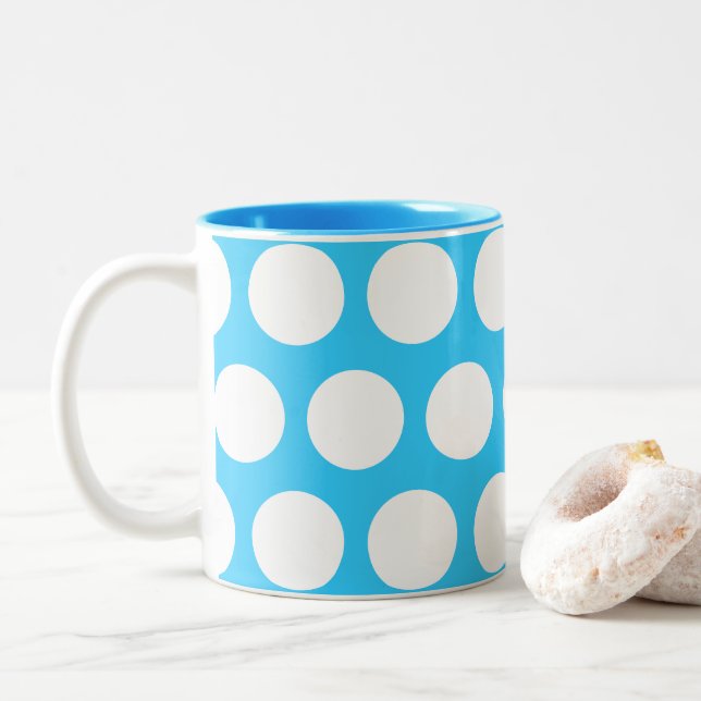 Caneca De Café Em Dois Tons Pontos grandes (Com Donut)