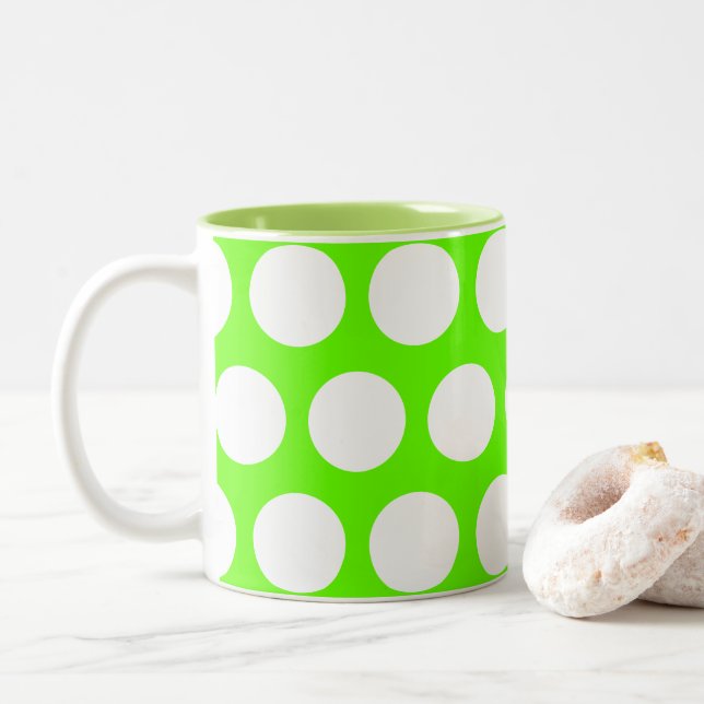 Caneca De Café Em Dois Tons Pontos grandes (Com Donut)