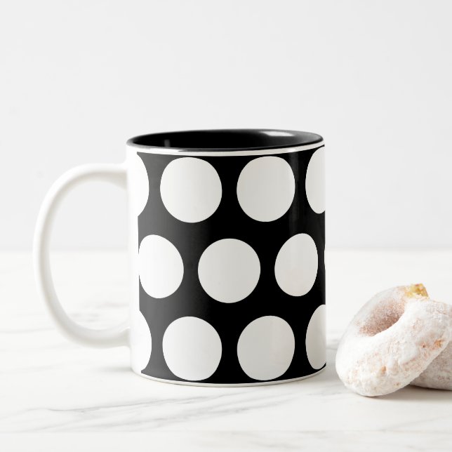 Caneca De Café Em Dois Tons Pontos grandes (Com Donut)