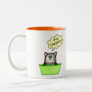 Caneca De Café Em Dois Tons Poo Acontece Mug