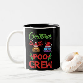 Caneca De Café Em Dois Tons Poo de Natal Emoji