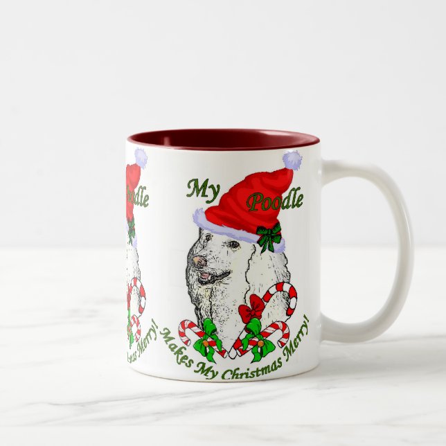 Caneca De Café Em Dois Tons Poodle Christmas Gifts (Direita)