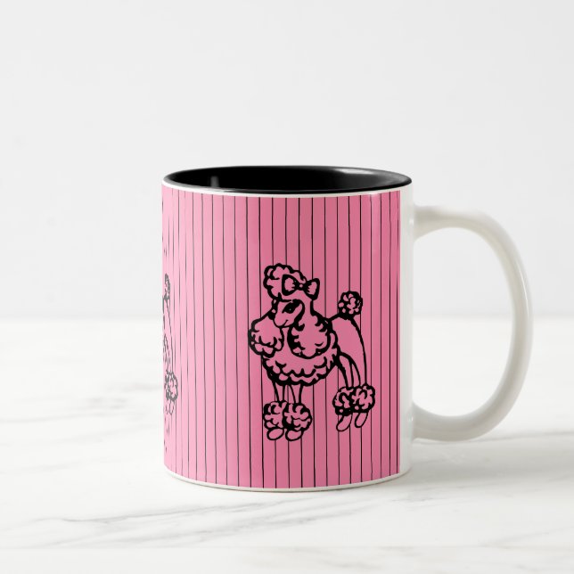Caneca De Café Em Dois Tons Poodle French Coffee Mug Gift. (Direita)