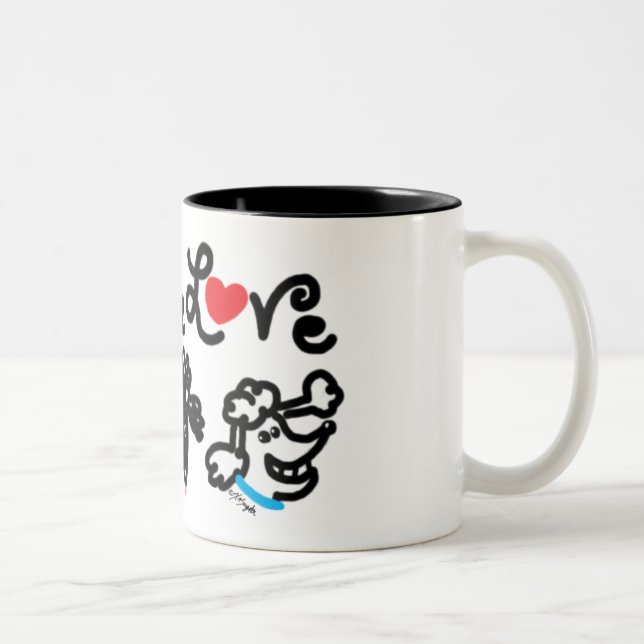 Caneca De Café Em Dois Tons Poodle Love (Direita)