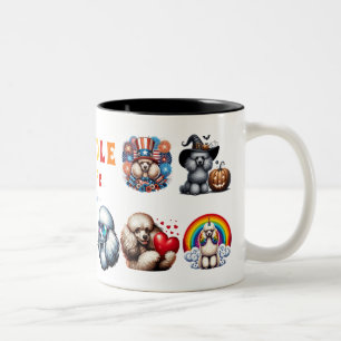 Caneca De Café Em Dois Tons Poodle Love Gift For Amante de os animais