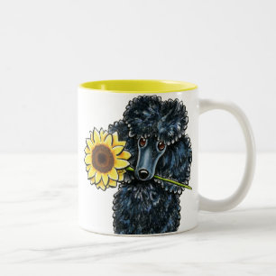 Caneca De Café Em Dois Tons Poodle Miniatura Negra Sunny
