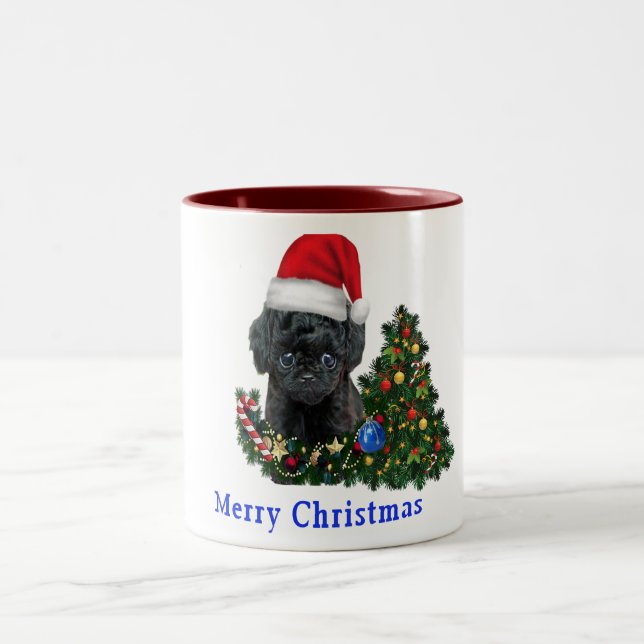 Caneca De Café Em Dois Tons Poodle Natal   (Centro)
