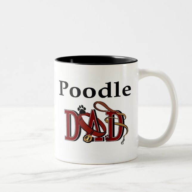 Caneca De Café Em Dois Tons Poodle Pai Mug (Direita)