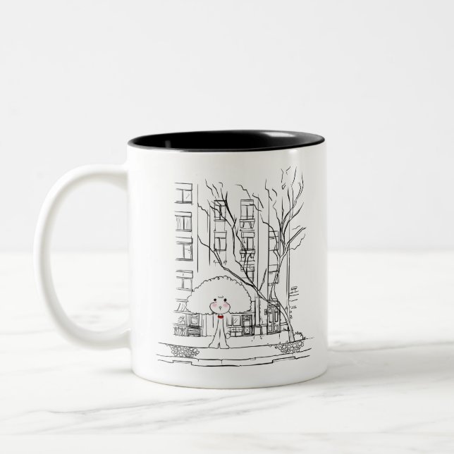 Caneca De Café Em Dois Tons Poodle Street (Esquerda)