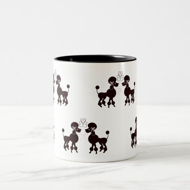 Caneca De Café Em Dois Tons Poodles bonito (Centro)