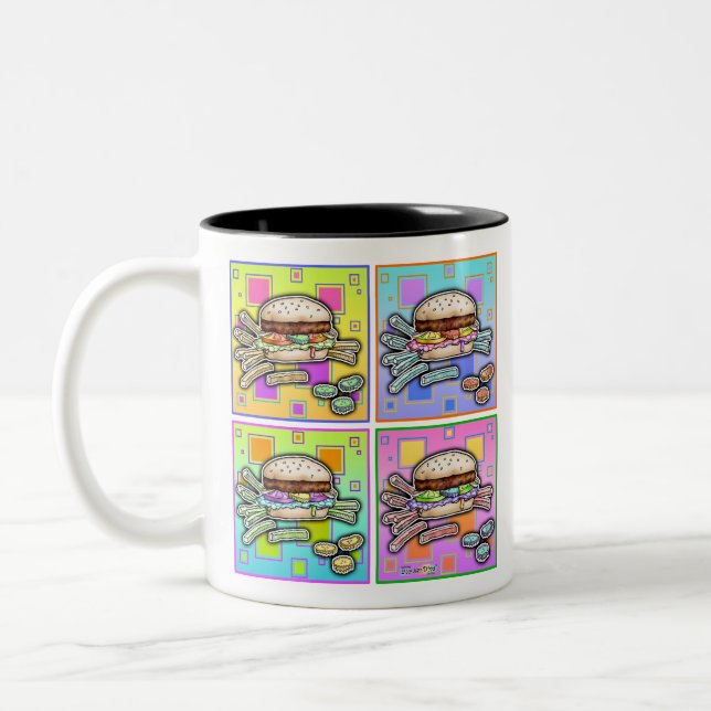 Caneca De Café Em Dois Tons Pop Art HAMBURGER MUG (Esquerda)