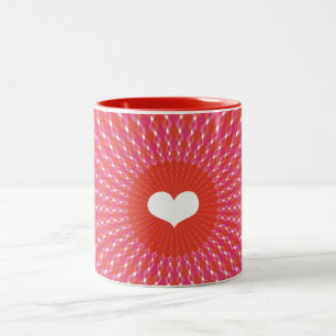 Caneca De Café Em Dois Tons Pop do coração dos namorados