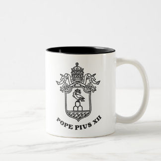 Caneca De Café Em Dois Tons Pope Pius XII Braços 01