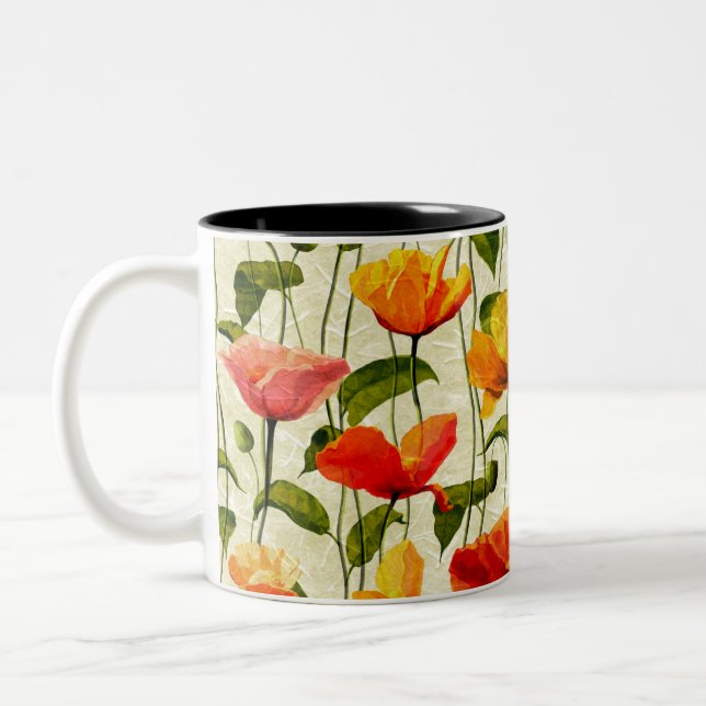 Caneca De Café Em Dois Tons Poppies Brilhantes (Esquerda)