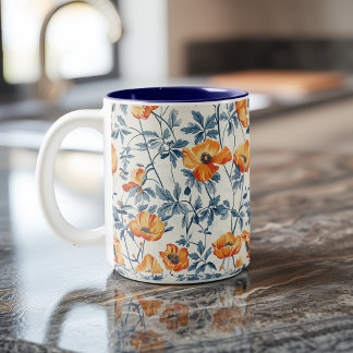Caneca De Café Em Dois Tons Poppies da Califórnia
