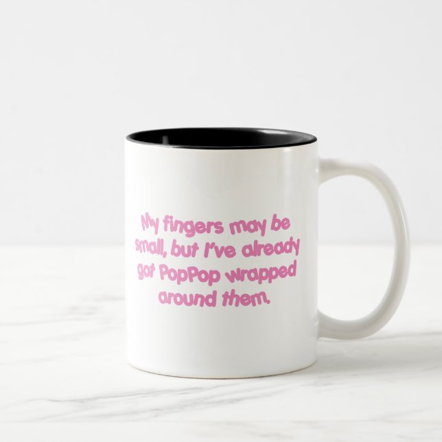 Caneca De Café Em Dois Tons PopPop envolvido (rosa) (Direita)