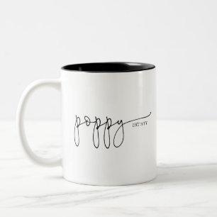 Caneca De Café Em Dois Tons Poppy Estabelecida Avô Gift