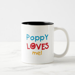 Caneca De Café Em Dois Tons Poppy me ama t-shirts e presentes