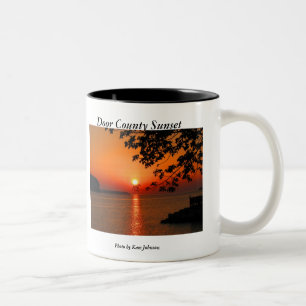 Caneca De Café Em Dois Tons Por do sol de Door County