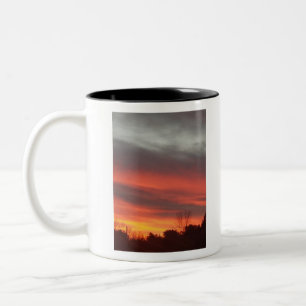 Caneca De Café Em Dois Tons Pôr do Sol na Nova Inglaterra