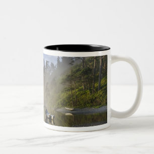 Caneca De Café Em Dois Tons Pôr do sol na Ruby Beach, Parque Nacional Olímpico
