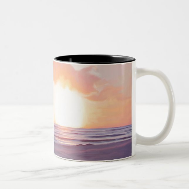 Caneca De Café Em Dois Tons Por do sol romântico (Direita)