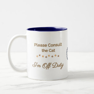 Caneca De Café Em Dois Tons Por favor, consulte o Gato: Estou fora de serviço