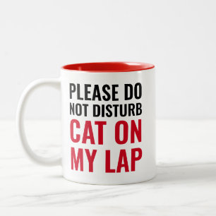 Caneca De Café Em Dois Tons Por Favor Não Perturbe, Gato No Meu Colo Gato Dive
