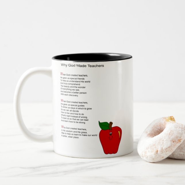 CANECA DE CAFÉ EM DOIS TONS **POR QUE DEUS FEZ PROFESSORES** (Com Donut)