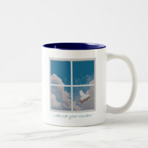 Caneca De Café Em Dois Tons porco do vôo