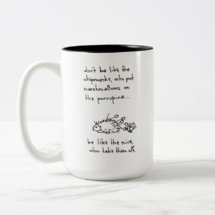 Caneca De Café Em Dois Tons Porco-espinho pobre