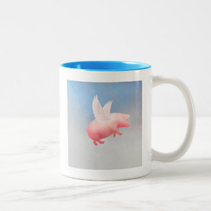 Caneca De Café Em Dois Tons Porco voador